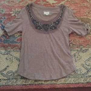 Anthropologie Jeweled Tee